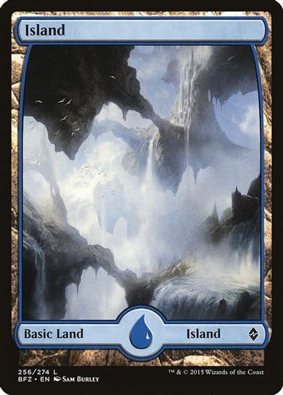 Island 256 Full Art Battle for Zendikar Magic card