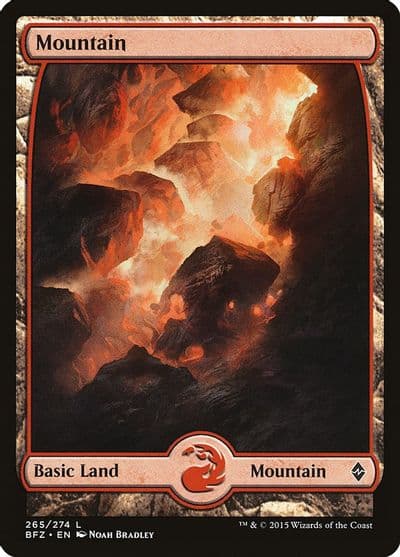 Mountain 265 Full Art Battle for Zendikar Magic card
