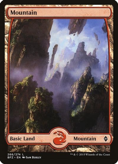 Mountain 266 Full Art Battle for Zendikar Magic card