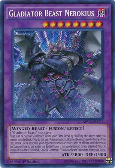 Gladiator Beast Nerokius 2015 Mega-Tins Mega Pack Yu-Gi-Oh! card