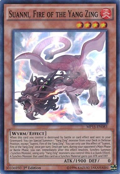 Suanni Fire of the Yang Zing 2015 Mega-Tins Mega Pack Yu-Gi-Oh! card