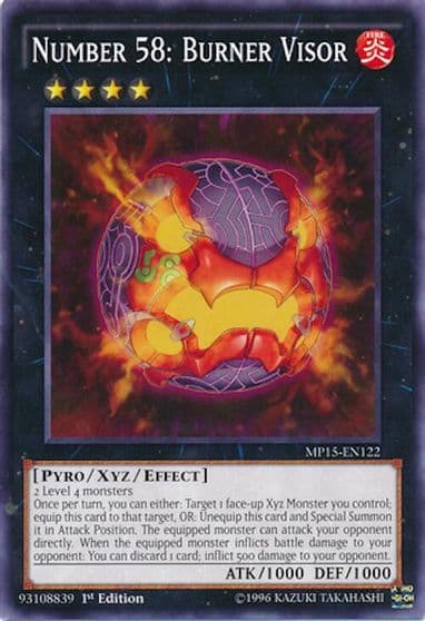 Number 58 Burner Visor 2015 Mega-Tins Mega Pack Yu-Gi-Oh! card