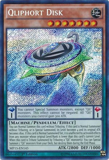 Qliphort Disk 2015 Mega-Tins Mega Pack Yu-Gi-Oh! card