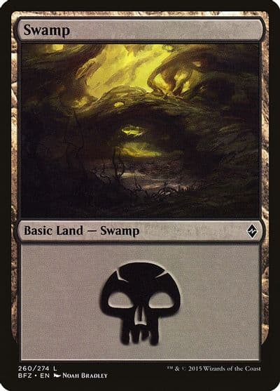 Swamp 260 Battle for Zendikar Magic card