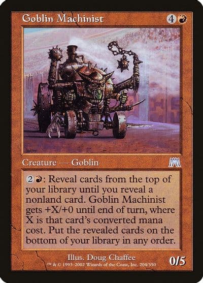 Goblin Machinist Onslaught Magic card