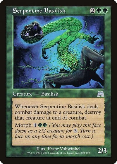 Serpentine Basilisk Onslaught Magic card