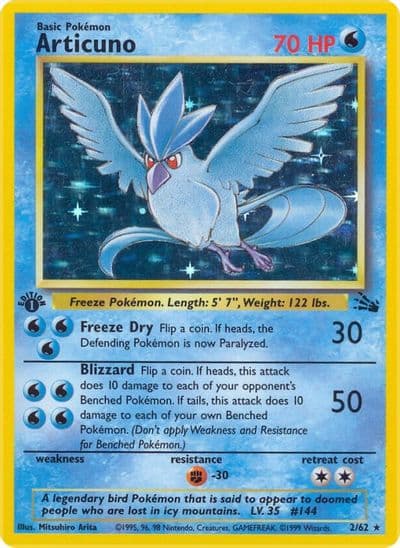 Articuno (2) Fossil Pokemon card