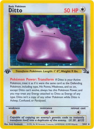 Ditto (3) Fossil Pokemon card