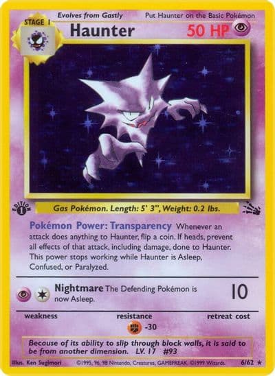 Haunter (6) Fossil Pokemon card