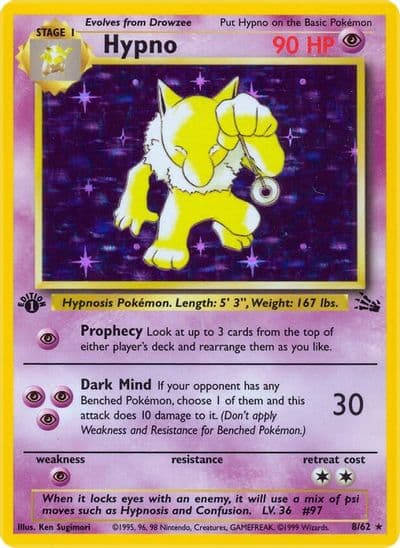 Hypno (8) Fossil Pokemon card