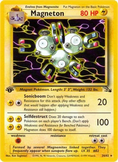 Magneton (26) Fossil Pokemon card