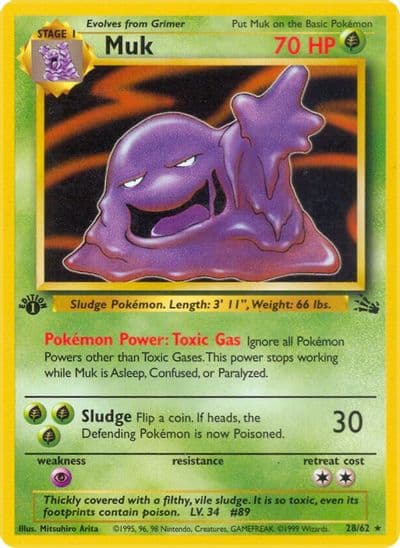 Muk (28) Fossil Pokemon card
