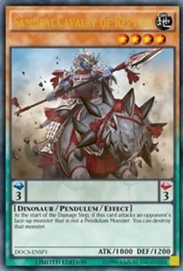 Samurai Cavalry of Reptier ENSP1 Dimension of Chaos Yu-Gi-Oh! card