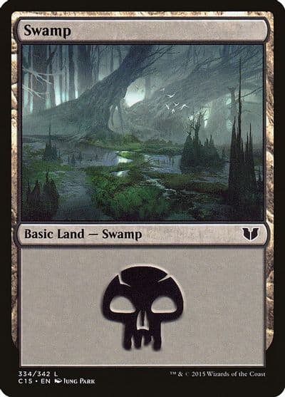 Swamp 334 Commander 2015 Magic card