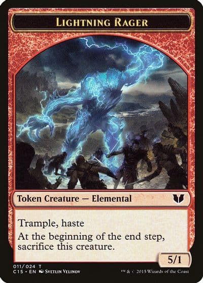 Lightning Rager Lightning Rager Double Sided Token Commander 2015 Magic card
