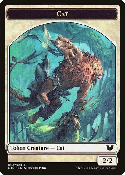Cat Zombie Double Sided Token Commander 2015 Magic card