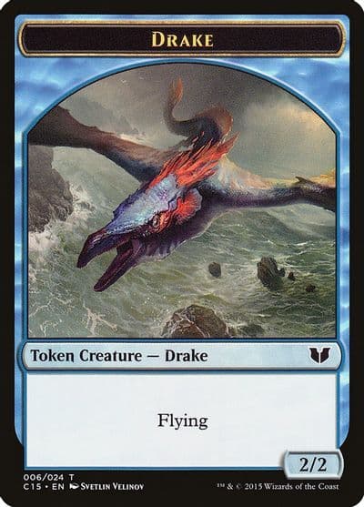 Drake Elemental 020 Double Sided Token Commander 2015 Magic card
