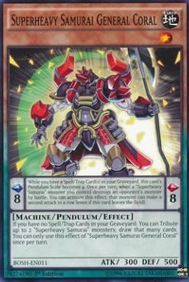 Superheavy Samurai General Coral Breakers of Shadow Yu-Gi-Oh! card