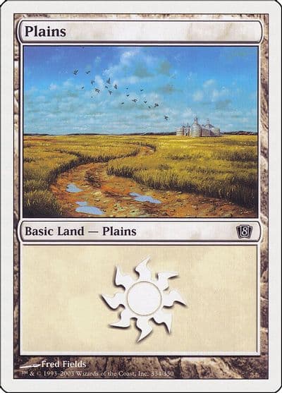 Plains 334 8th Edition Magic card