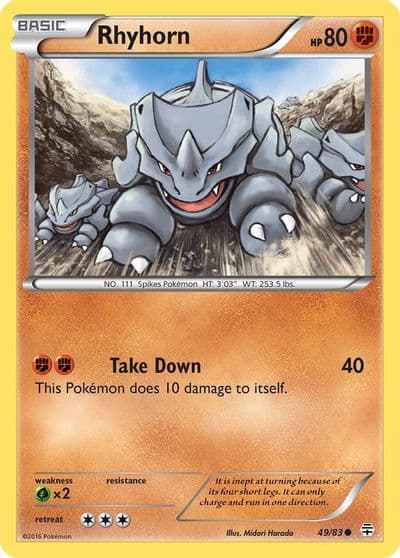 Rhyhorn Generations Pokemon card