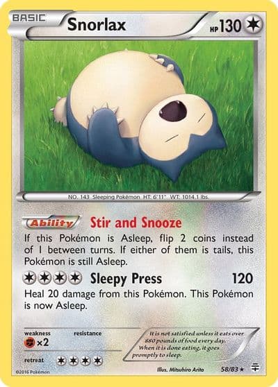 Snorlax Generations Pokemon card
