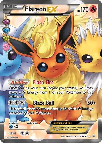 Flareon EX (Full Art) Generations: Radiant Collection Pokemon card