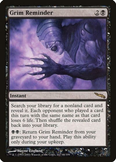 Grim Reminder Mirrodin Magic card