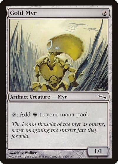 Gold Myr Mirrodin Magic card