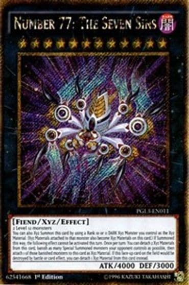 Number 77 The Seven Sins Premium Gold: Infinite Gold Yu-Gi-Oh! card