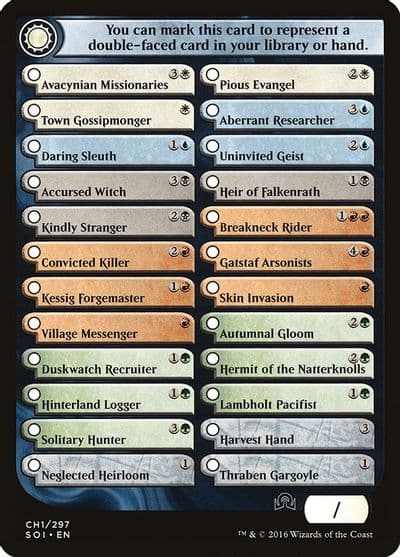 Checklist Card CH1 Shadows over Innistrad Shadows over Innistrad Magic card