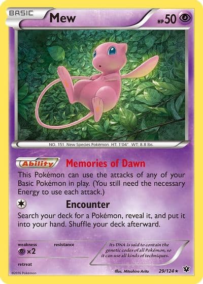 Mew XY - Fates Collide Pokemon card