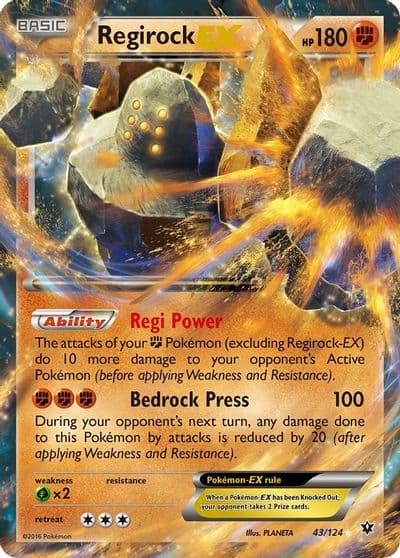 Regirock EX XY - Fates Collide Pokemon card
