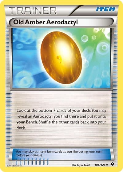 Old Amber Aerodactyl XY - Fates Collide Pokemon card