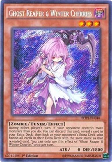 Ghost Reaper and Winter Cherries Shining Victories Yu-Gi-Oh! card