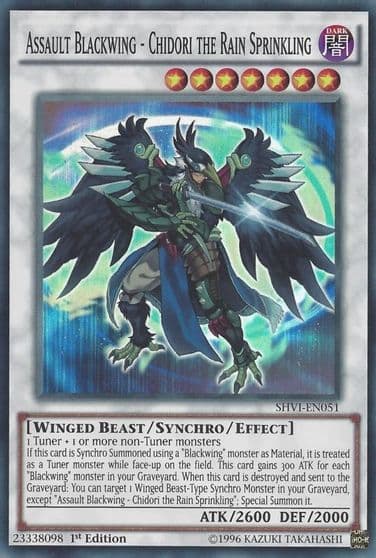Assault Blackwing Chidori the Rain Sprinkling Shining Victories Yu-Gi-Oh! card
