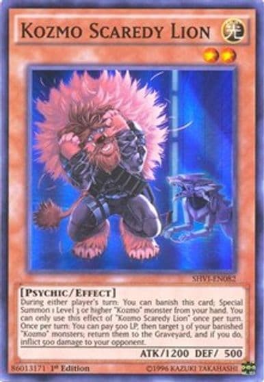 Kozmo Scaredy Lion Shining Victories Yu-Gi-Oh! card