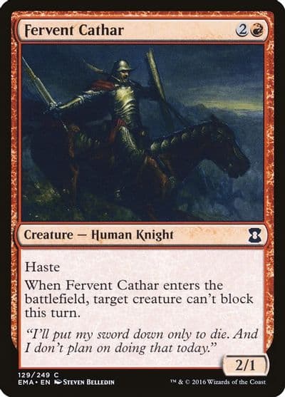 Fervent Cathar Eternal Masters Magic card