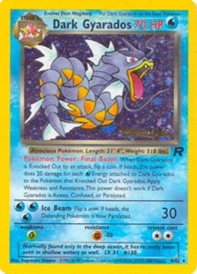 Dark Gyarados (Prerelease) WoTC Promo Pokemon card