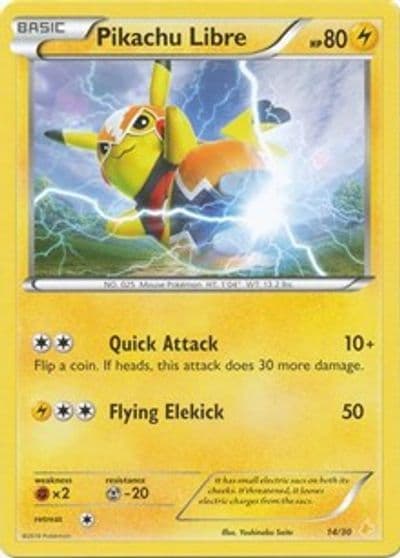 Pikachu Libre (14 - Non-Holo) XY Trainer Kit: Pikachu Libre & Suicune Pokemon card
