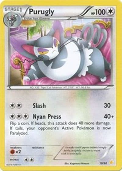 Purugly (19) XY Trainer Kit: Pikachu Libre & Suicune Pokemon card