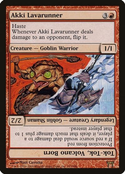 Akki Lavarunner Tok Tok Volcano Born Champions of Kamigawa Magic card