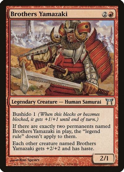 Brothers Yamazaki 160a Sword Champions of Kamigawa Magic card