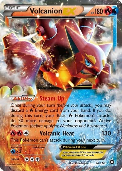 Volcanion EX XY - Steam Siege Pokemon card