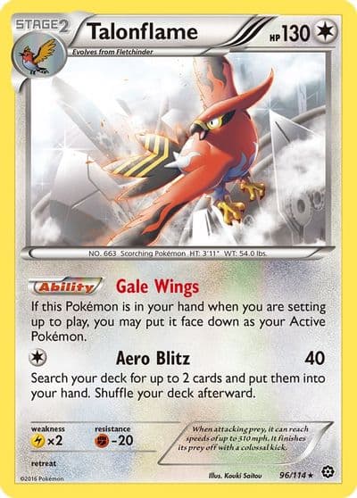 Talonflame XY - Steam Siege Pokemon card