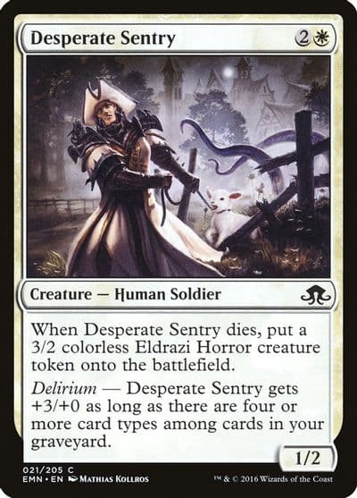 Desperate Sentry Eldritch Moon Magic card