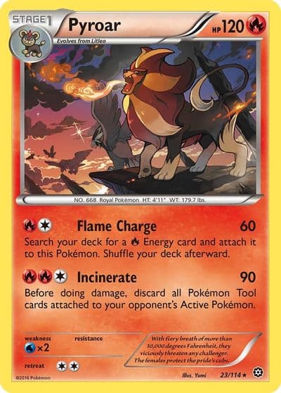 Pyroar XY - Steam Siege Pokemon card