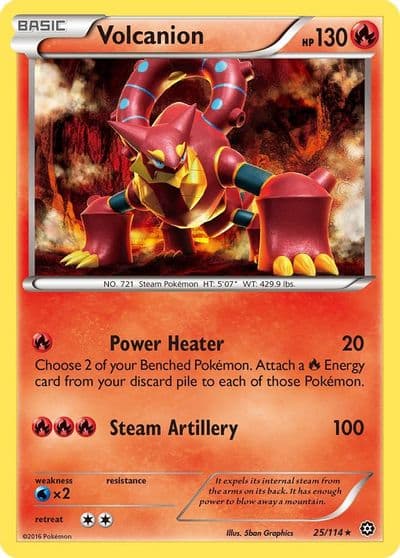 Volcanion XY - Steam Siege Pokemon card