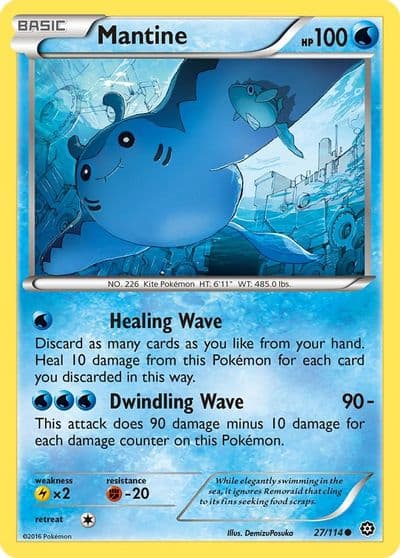Mantine XY - Steam Siege Pokemon card
