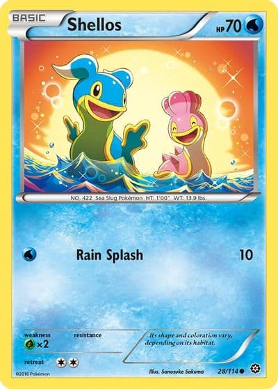 Shellos XY - Steam Siege Pokemon card