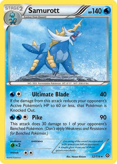 Samurott XY - Steam Siege Pokemon card